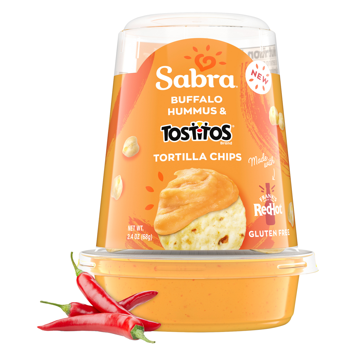 Sabra Snackers Buffalo Hummus Dip & Tostitos Tortilla Chips - 2.4 Oz
