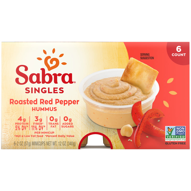 Sabra Roasted Red Pepper Hummus Singles - 2oz, 6ct