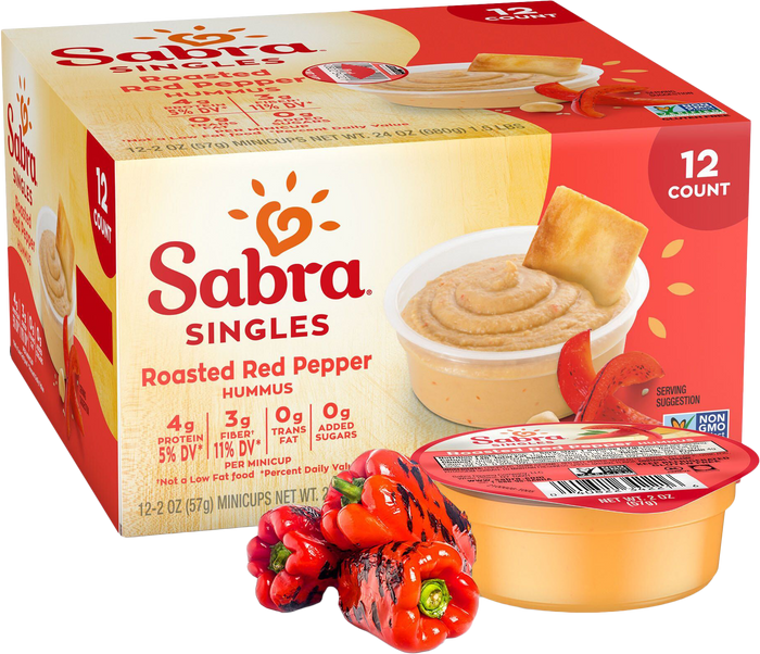 Sabra Roasted Red Pepper Hummus Singles - 2oz, 12ct