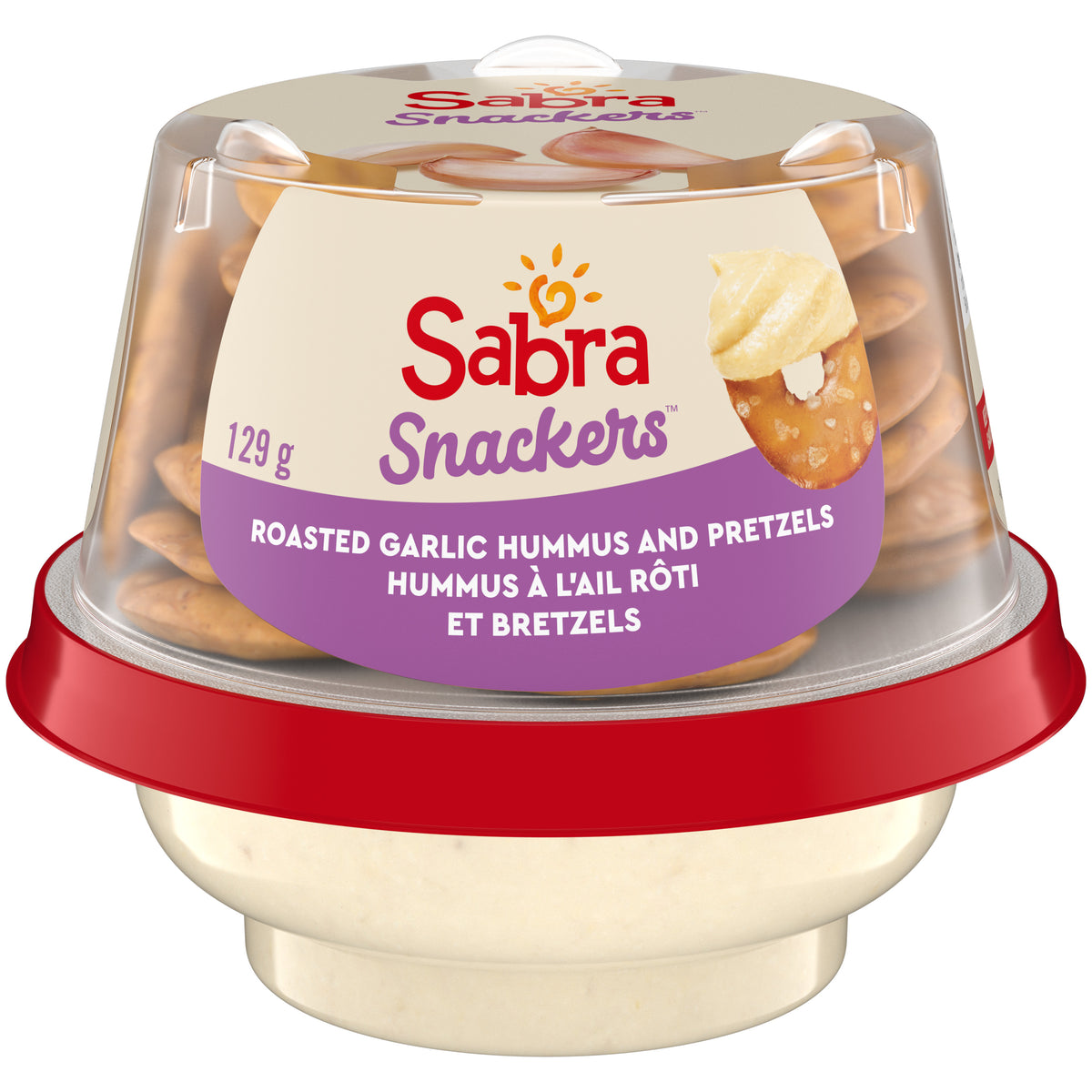 Sabra Snackers Roasted Garlic Hummus with Pretzels - 129g