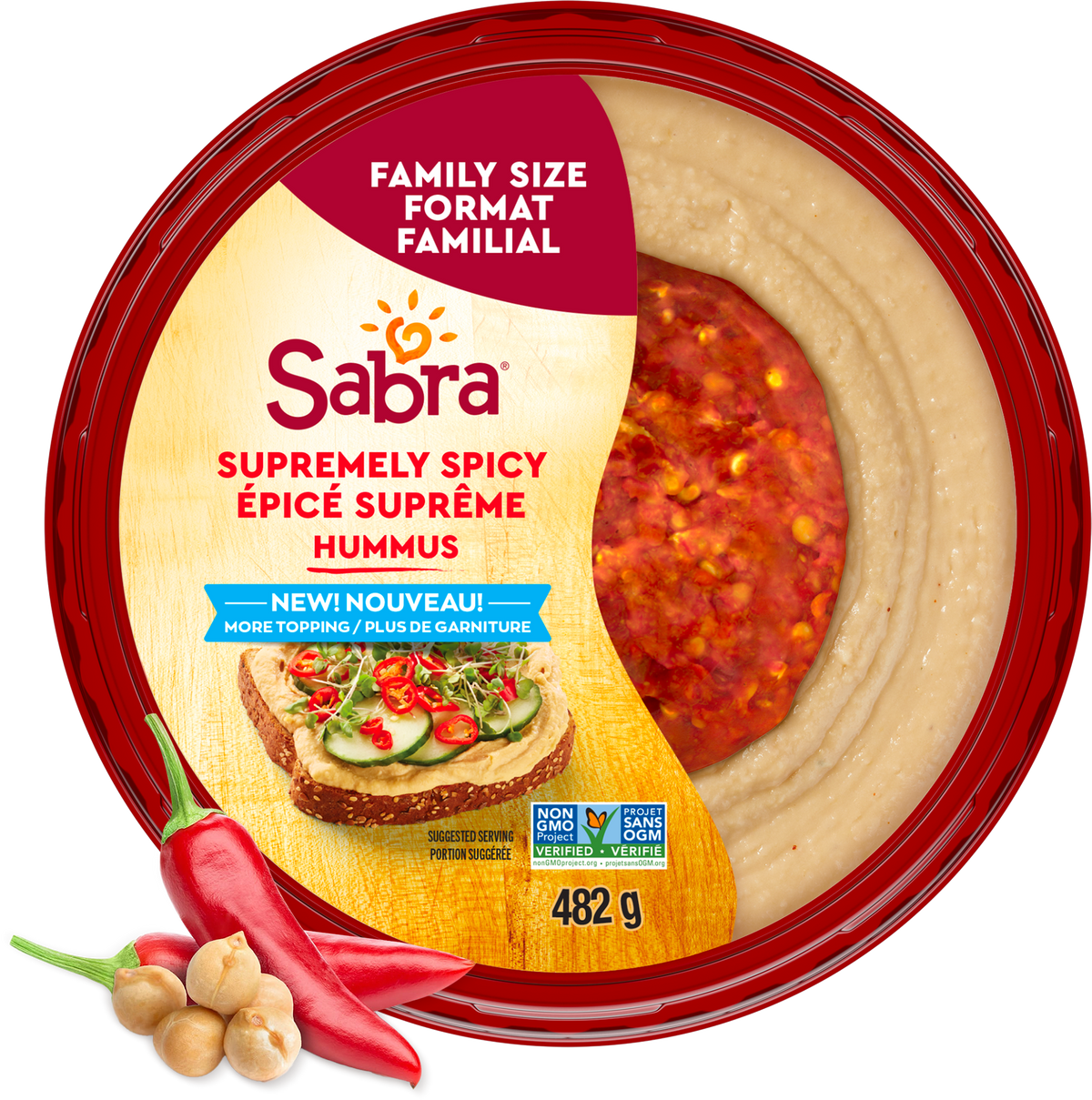 Sabra Supremely Spicy Hummus - 482g